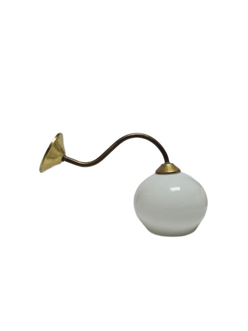 Art Deco wandlamp, Polen, jaren 1950 – wandlampen, Glass, Metal