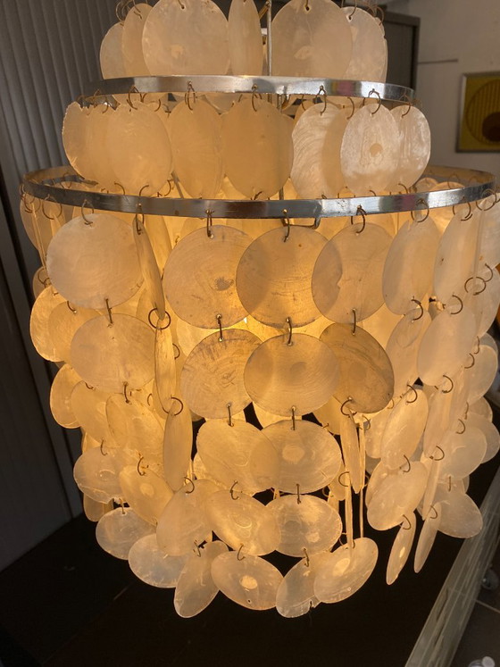 Suspension Lamp Chandelier Ceiling Light Mother-of-pearl Verner Panton vintage 1970 – Stone (photo 20 of 20)
