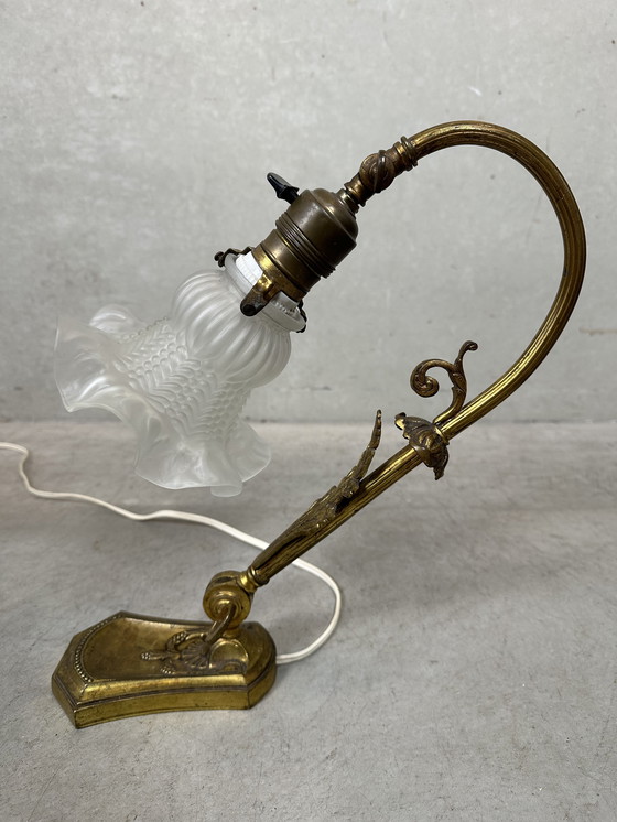 Image 1 of Art nouveau table lamp - flower