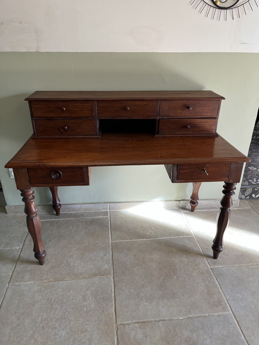 Walnut tiered desk