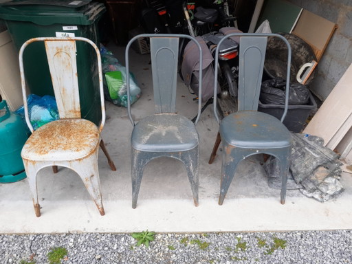 3 metal garden chairs