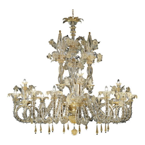 Imperial Venetian "Cà Rezzonico" Gold Murano Glass Luxury Chandlier