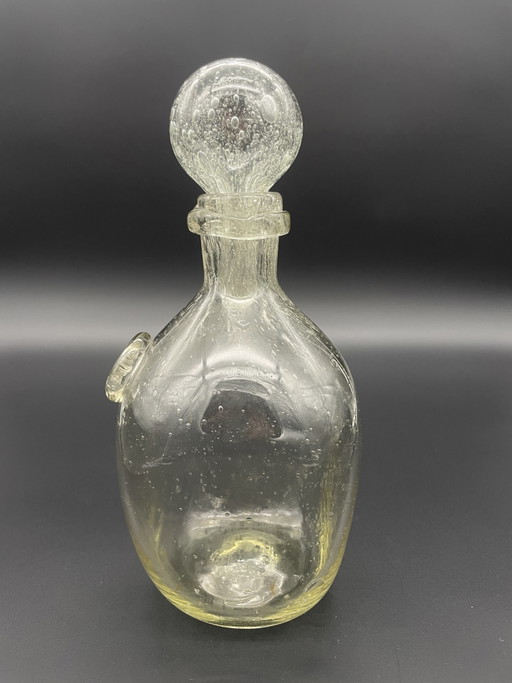 Jarra Verrerie de Biot con tapón de bola – Verre Bullé – glazen karaffen, Glass (photo 2 of 10)