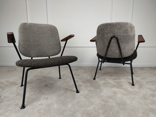 Lot de 2 Fauteuils par Gijs Van Der Sluis Retapissés