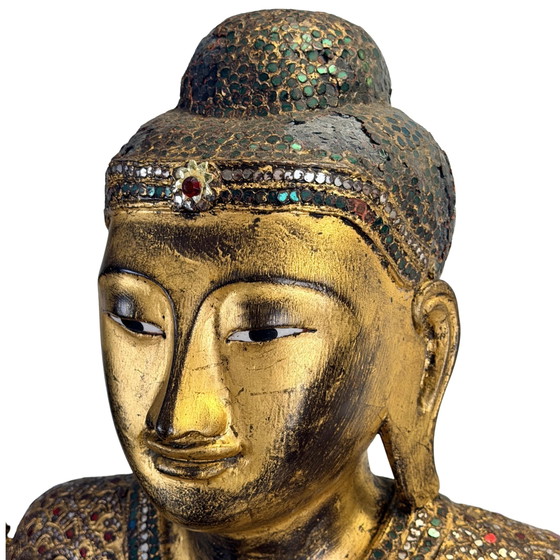 Buda Real de Mandalay – Mosaico Monumental de Thayo y Vidrio – Myanmar ca. 1900 – Esculturas (photo 4 of 11)