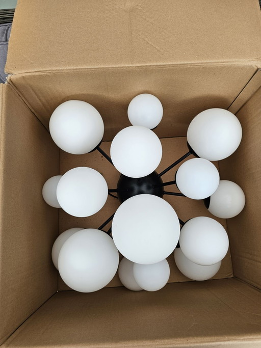 Magnifique Plafonnier Colmore Sputnik - 15 Boules de Verre