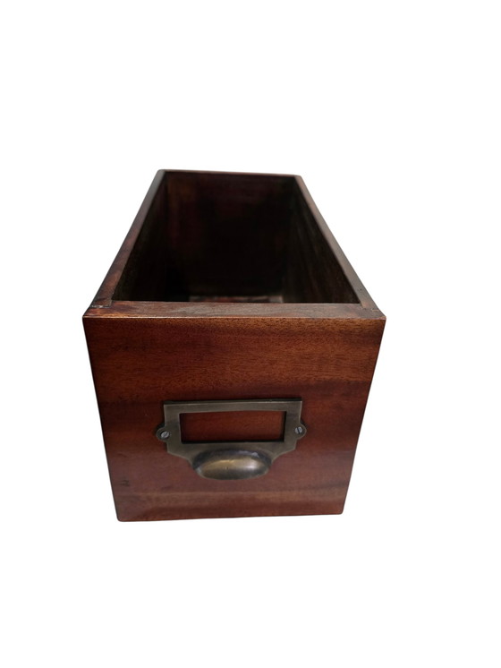 Image 1 of Cassettiera vintage in legno con 4 cassetti – stile biblioteca/farmacia