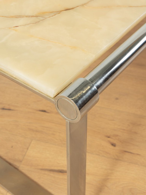 Image 1 of Tavolino da caffè in marmo onice anni '70, struttura cromata