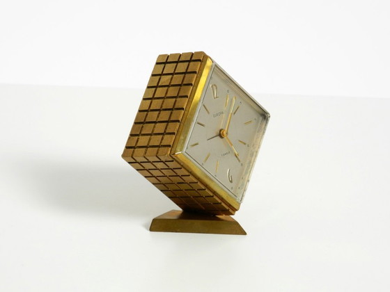 Image 1 of Rare, very beautiful small 1960s mechanical brass alarm clock table clock from Europa