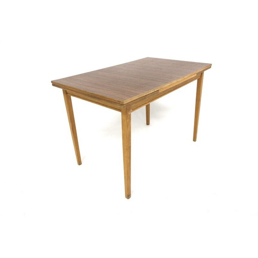 Tavolo da pranzo vintage in formica e faggio, Svezia 1960