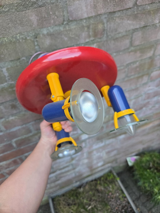 Image 1 of Memphis style vintage three spot ceiling lamp