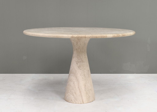 Handmade Round Travertine Dining Table