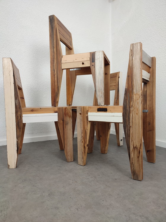 Image 1 of Legno di recupero: 4 sedie + tavolo