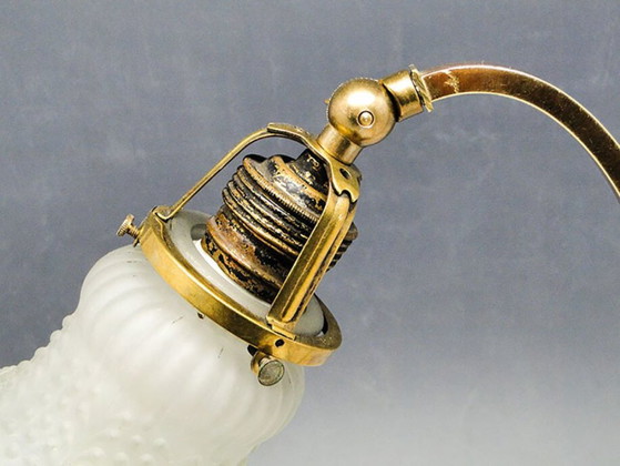 20th Century Art Nouveau Glass and Metal Bedside Lamp, Austria, 1890s – Table lamps (photo 7 of 9)