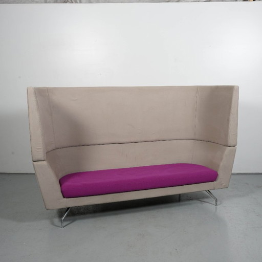 Orangebox Cwtch Bank, 220 X 136 Cm, Grijs / Lila – akoestische bank, Metal, Textile