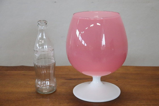 Image 1 of Jarrón italiano de cristal artístico de Murano rosa, década de 1960