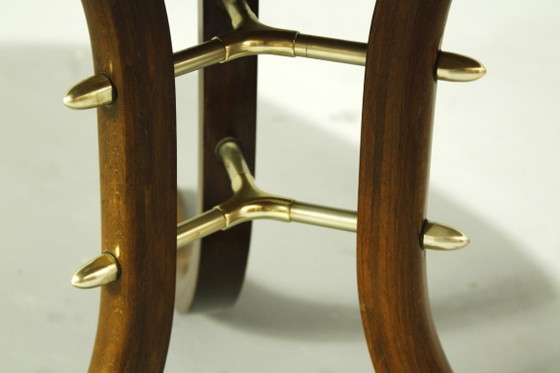 Image 1 of Gebogen houten bijzettafel, Duitsland, jaren 1950