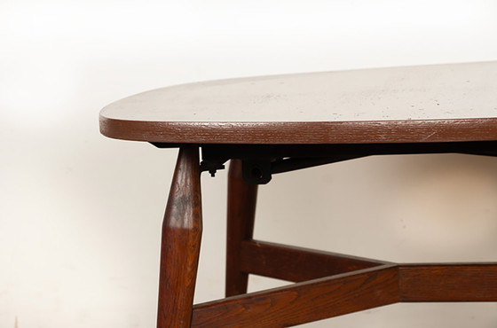 Image 1 of Mesa alta y baja danesa de teca y madera lacada en marrón, modelo Smørrebrød 1960.