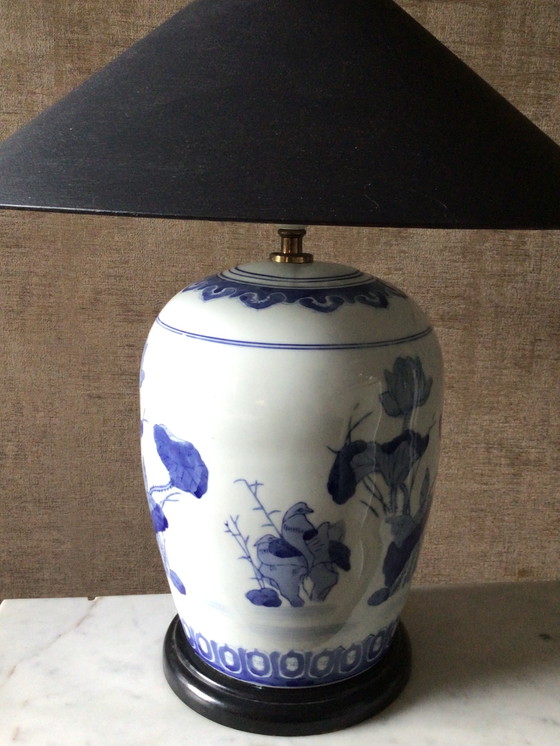 Image 1 of Large Vintage Chinese Lamp Made of Old Ginger Jar