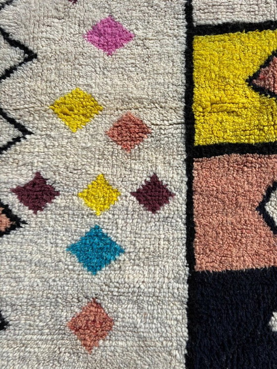Image 1 of Prachtig Marokkaans Berberkleed in kleurrijke tinten - Echt handgeweven wollen kleed 3x2 meter