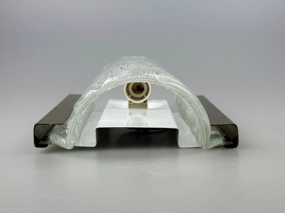 Image 1 of 60s 70s wall lamp Fischer Leuchten Germany Wall Sconce Ice Glass Design