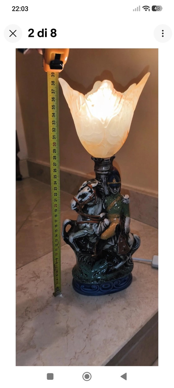 Official Biscuit Porcelain Horse Table Lamp – Glass (photo 3 of 9)