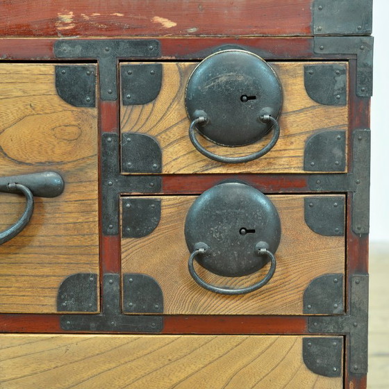 Japanese Tansu chest of drawers, circa 1870, Iron, Wood, Black (photo 14 of 18)