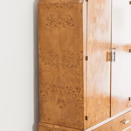 Image 1 of Art Deco kubistische kledingkast in Briar Wood, jaren 1940, modern design