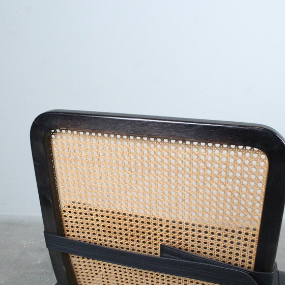 Image 1 of 1980s Lounge Chair — Wiener Weave & Leather — Adjustable Backrest — Vintage Scandinavian-Style Statement