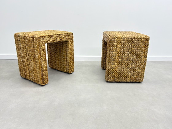 2 x Tavolini / comodini / sgabelli Japandi , Boho, Altro, Marrone (foto 13 di 13)