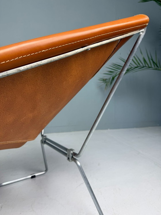 Image 1 of Pierre Paulin AP-14 cognac leather armchair for A. Polak, 1955