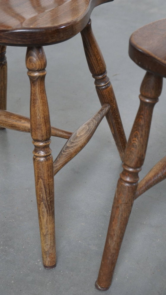 Image 1 of 2 x Antique Dutch slatted wooden chair