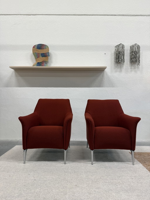 2 Poltrone Leolux Mayuro Tessuto Rosso – fauteuils, Other (photo 2 of 11)