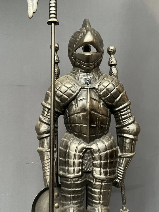 4-teiliges Kamin-Set. – Dekorative Objekte, polished steel, Cast Iron (photo 3 of 6)