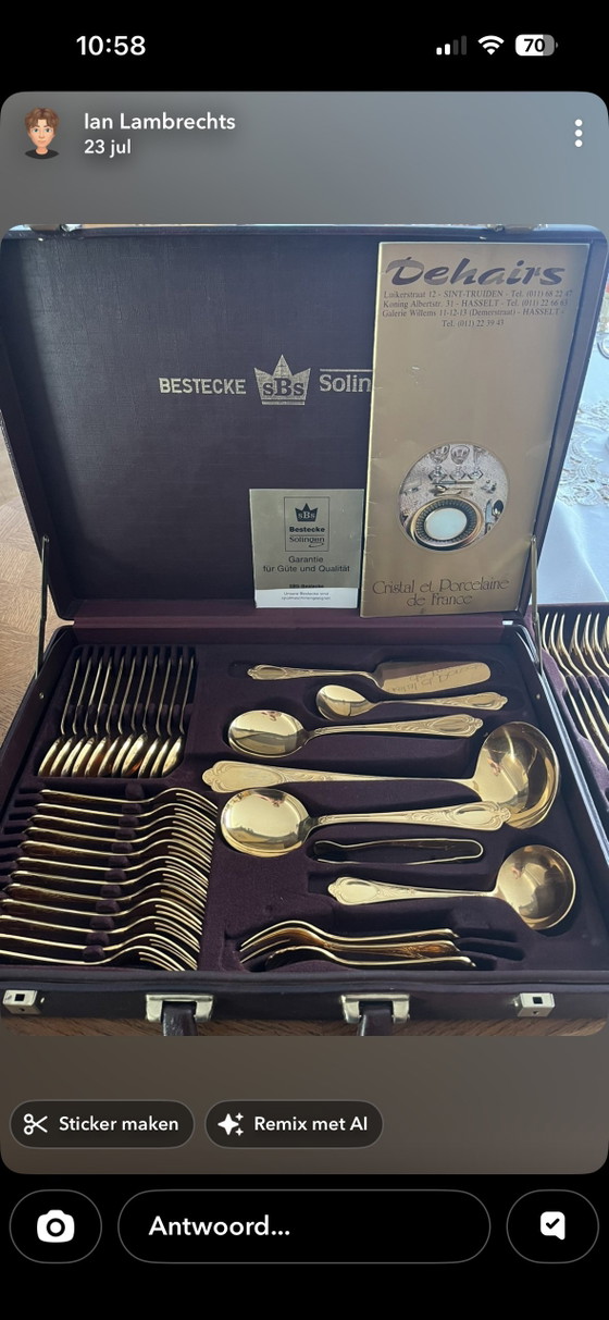 Gilded Cutlery – SBS Solingen, Cutlery Sets, Gold, Metal (photo 2 of 5)