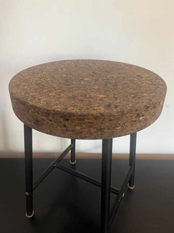 IKEA SINNERLIG Cork Stool by Ilse Crawford – 2015 Scandinavian Design – Black Steel & Cork – Metal, Modern (photo 2 of 7)