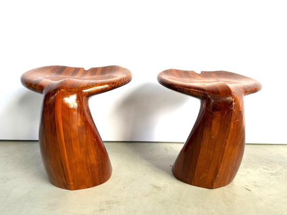 Polyte Solet Dolphin Coffee Table And Stools, 1990s – Glass, Wood (photo 15 of 16)