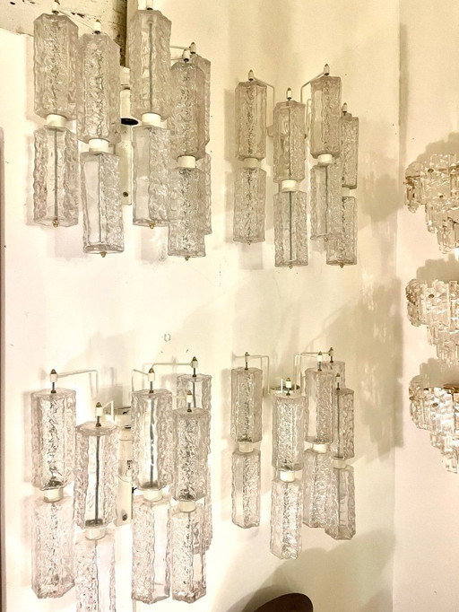 Paolo Venini 4 appliques verre Murano , Italie 1960s