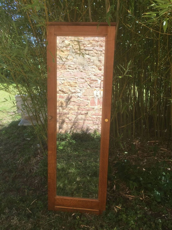 Miroir biseauté cadre en chêne – Laiton (photo 5 of 11)