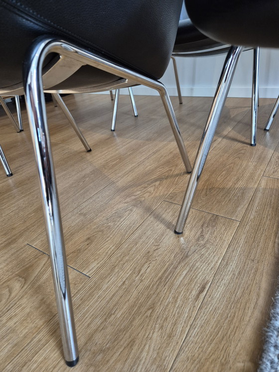 Image 1 of 6 Poltrona di design Walter Knoll 369 in pelle nera