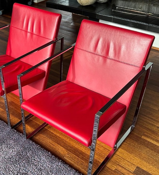 Image 1 of 2 fauteuils Arco Spine en chrome/cuir