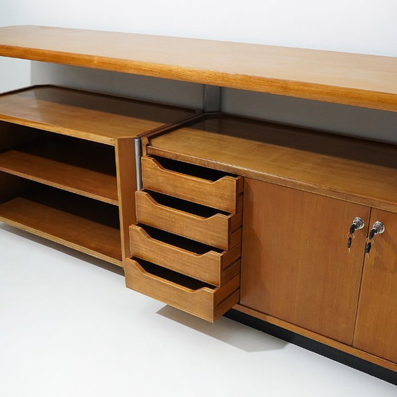 “MG14” sideboard by Osvaldo Borsani for Tecno, 1960s, Wood, Metal, Brown, Vintage (photo 7 of 15)