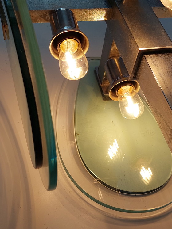 Image 1 of Fonta Arte 1970s Turquoise Glass Pendant Lamp