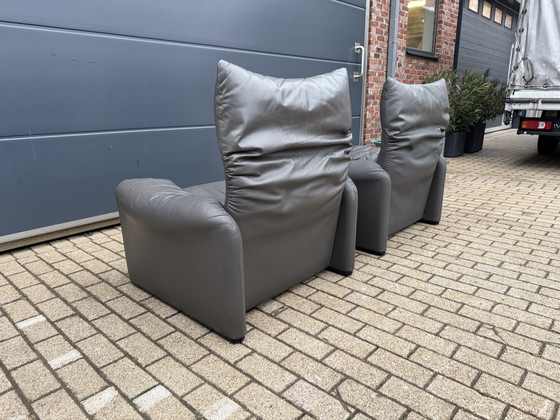Image 1 of 2x Cassina Maralunga 1z origineel Anthraciet grijs Topstaat!