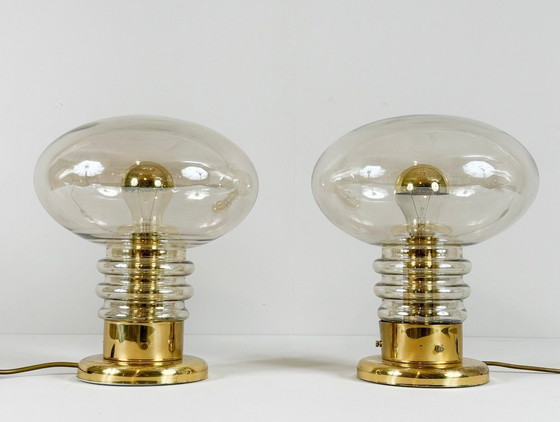 Image 1 of Set van twee lampen/paddenstoellampen uit het midden van de 20e eeuw van Luigi Colani, jaren 70.