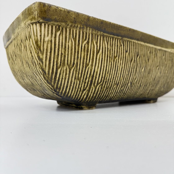 Image 1 of Vintage Green Ceramic Flower Pot, 1970s