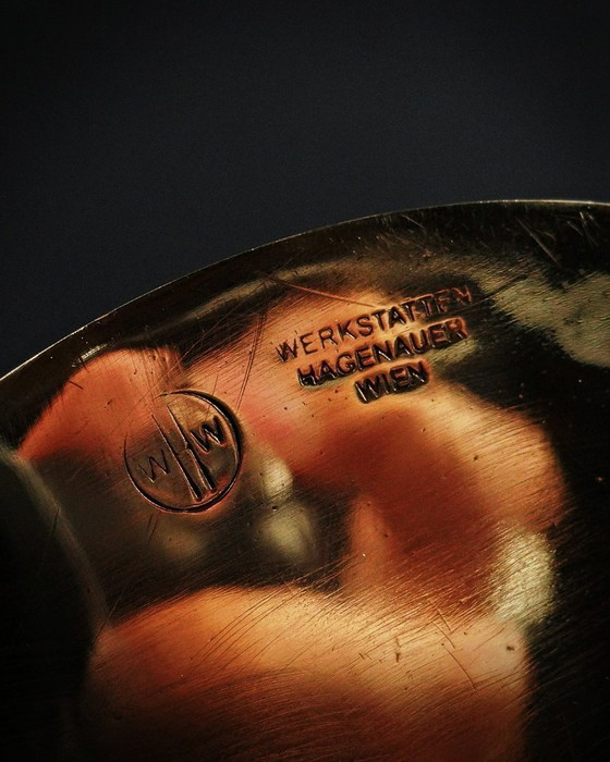 Image 1 of Paar Kandelaber Karl Hagenauer Wiener Werkstätte aus vergoldetem Messing 1930