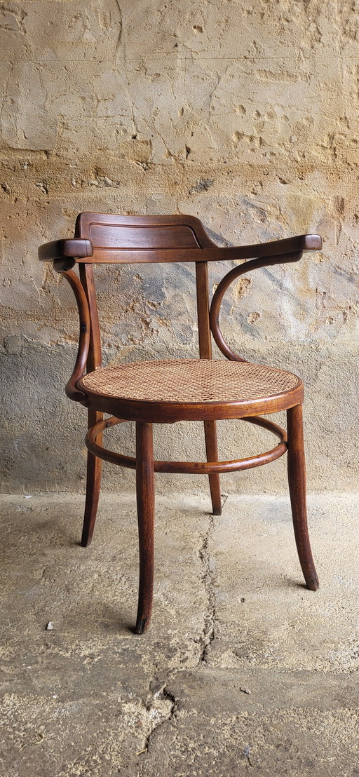 Fauteuil canné J&K Kohn, Autriche, 1900's 