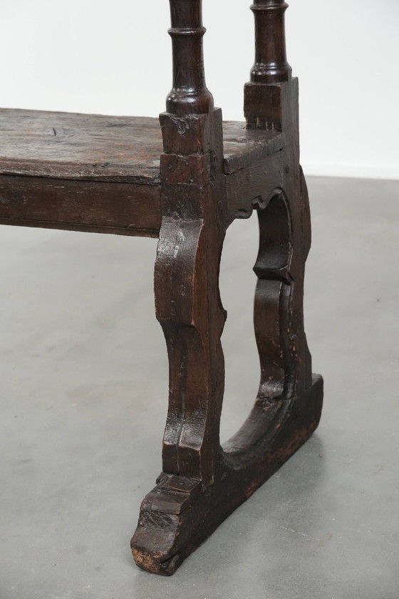 Image 1 of Antique English early 19th century hall bench/bench for the dining table made of oak