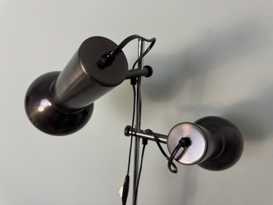 Lampadaire Vintage Design Danois - Mid-Century Avec Abat-Jour Réglables – Metal, Chrome (photo 6 of 13)